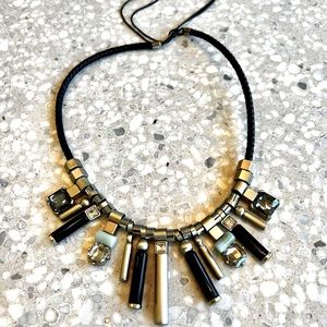 Necklace adjustable Black Silver Gold